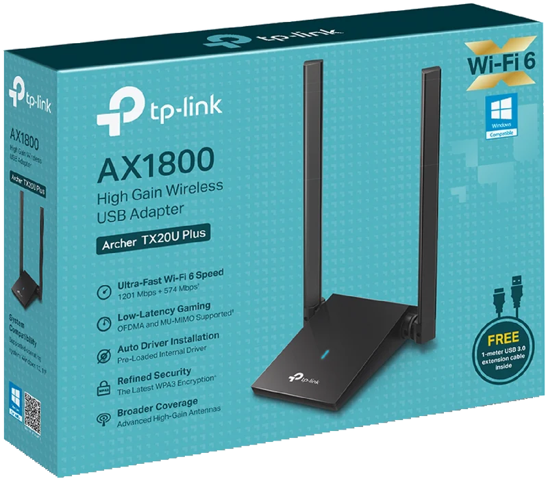 TP-LINK AX1800 Dual Antennas High Gain Wireless USB Adapter