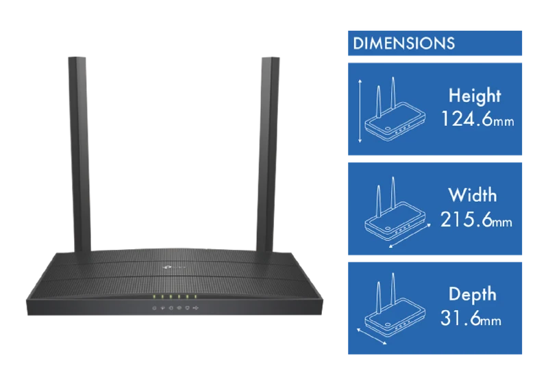 TP-LINK AC1200 Wireless MU-MIMO VDSL/ADSL Modem Router