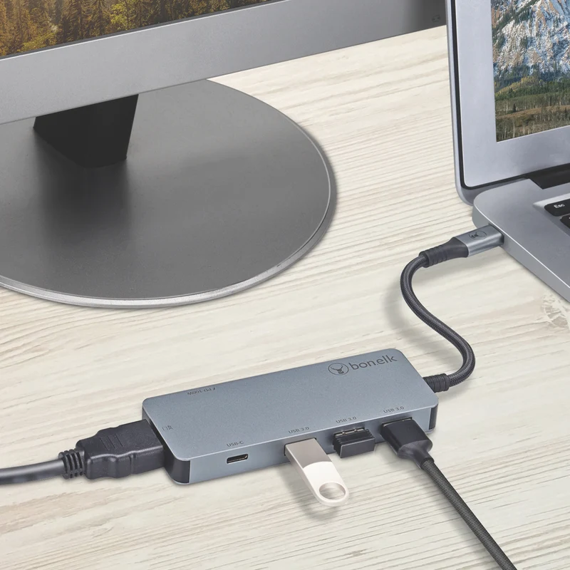 Bonelk Long-Life USB-C to 6 in 1 Multiport Hub