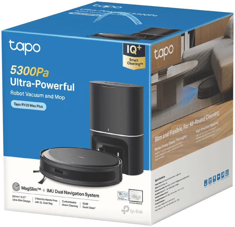 TP-LINK Tapo RV20 Max Plus Robotic Vacuum and Mop with Auto Empty Station