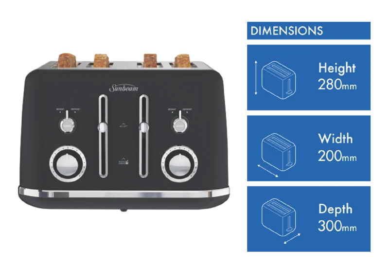 Sunbeam Alinea 4 Slice Toaster Black