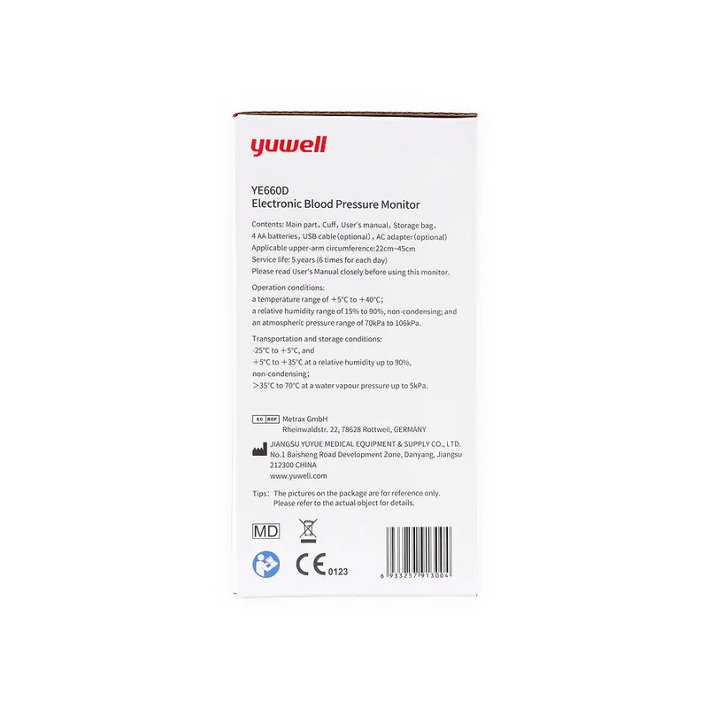 Yuwell Upper Arm BP Monitor with Adaptor-YE660D