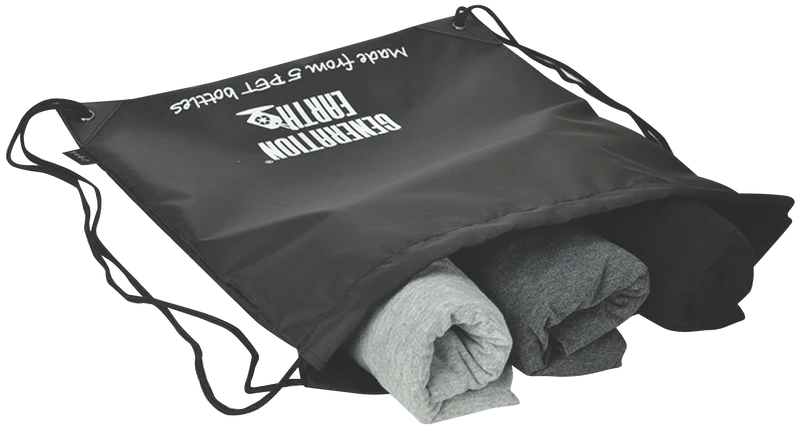 Generation Earth Recycled Drawstring Bag (Black)