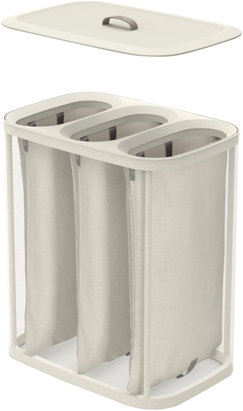 Joseph Joseph Tota Trio 90 Litre Laundry Separation Basket Ecru