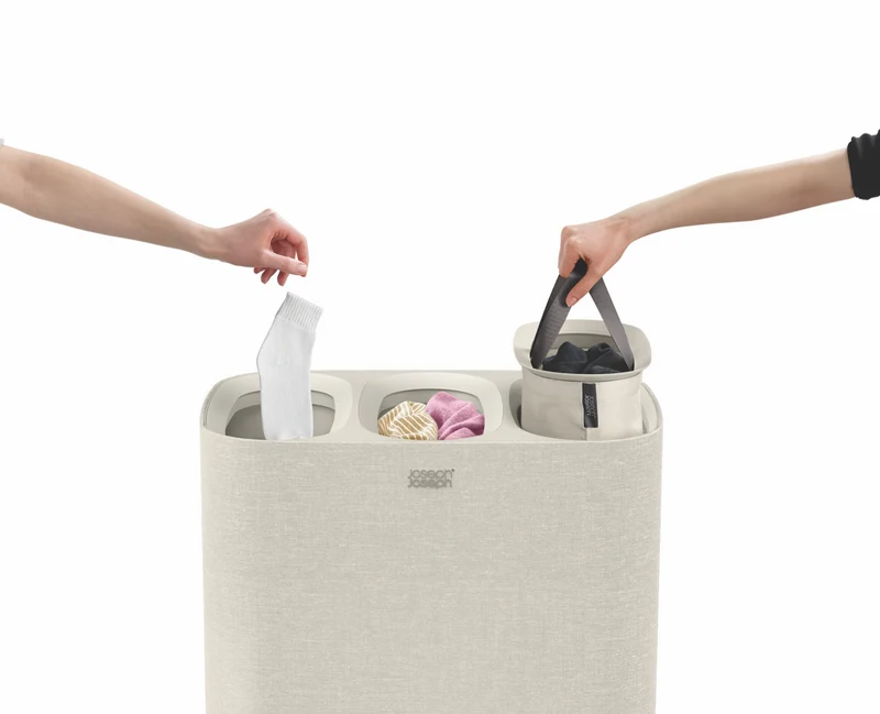 Joseph Joseph Tota Trio 90 Litre Laundry Separation Basket Ecru