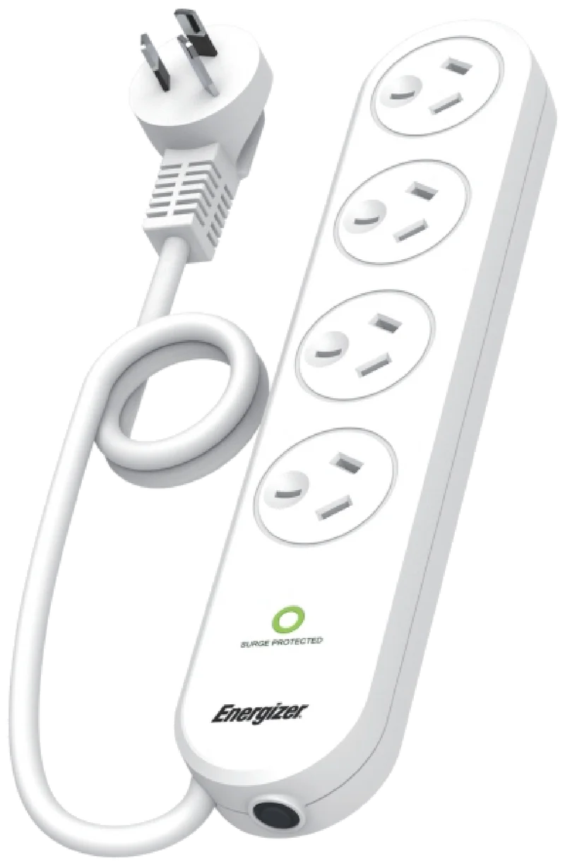 Energizer 4 Outlet Power Board with Surge Protection
