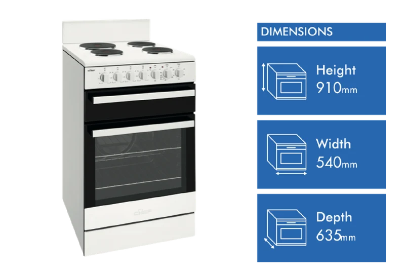 Chef 54cm Electric Freestanding Cooker, White