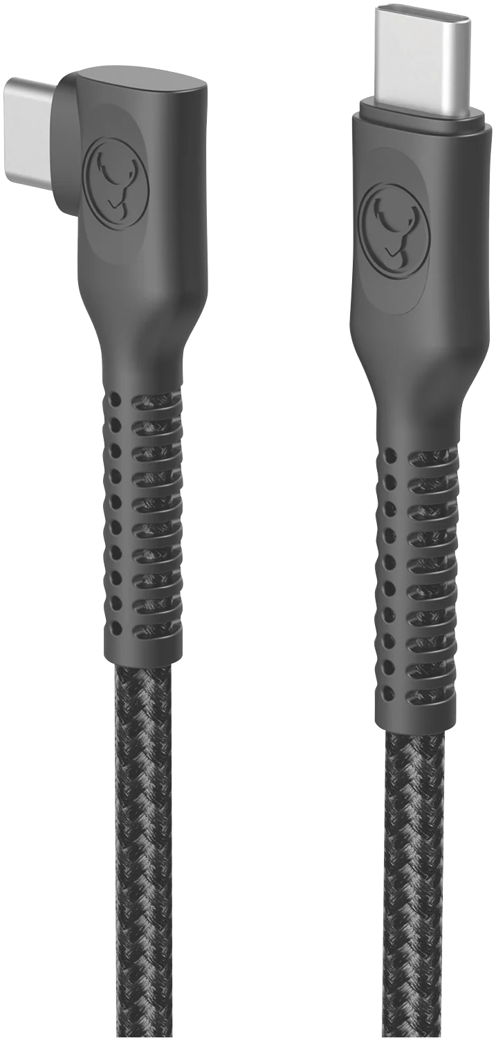 Bonelk Long-Life Easy Grip USB-C to USB-C Right Angle 100W 3m Cable Black