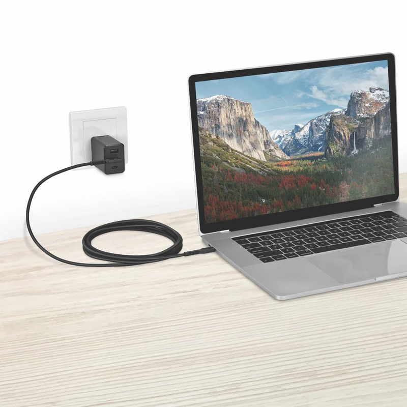 Bonelk Long-Life Easy Grip USB-C to USB-C Right Angle 100W 3m Cable Black