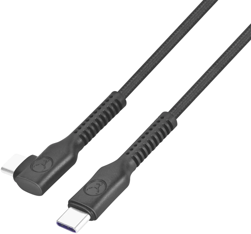 Bonelk Long-Life Easy Grip USB-C to USB-C Right Angle 100W 3m Cable Black