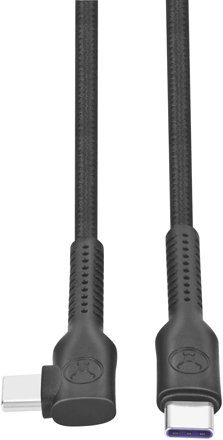 Bonelk Long-Life Easy Grip USB-C to USB-C Right Angle 100W 3m Cable Black