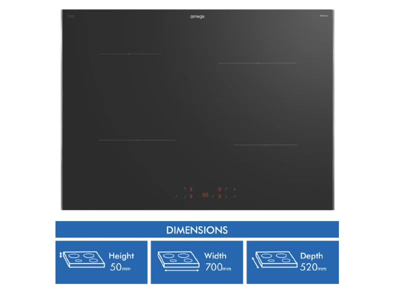 Omega 70cm Ceramic Cooktop, Touch Controls