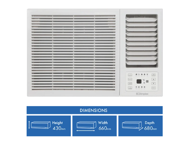 Dimplex C4.1kW H3.6kW Reverse Window Box Air Con