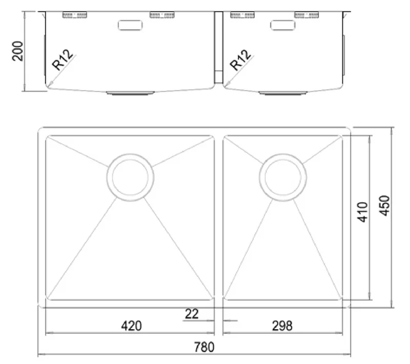 Franke Bolero 1 & 1/2 Bowl Sink, SBR, Stainless Steel