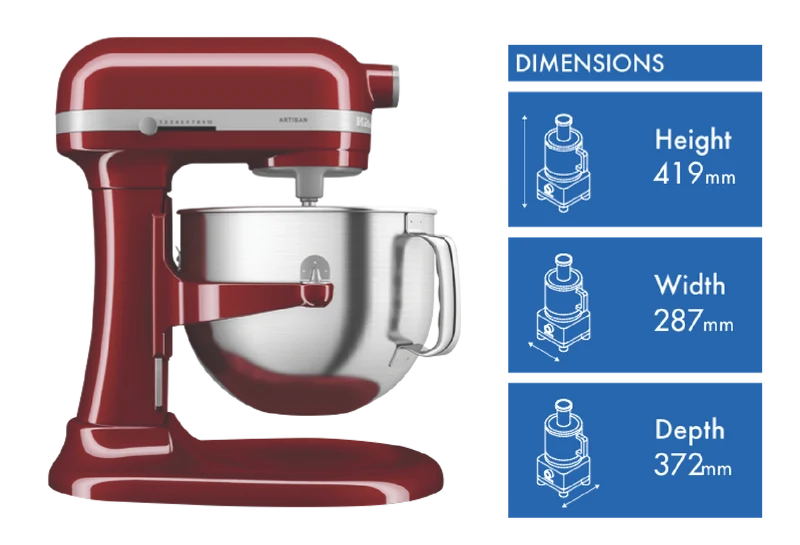 KitchenAid 6.6L Bowl Lift Stand Mixer Empire Red