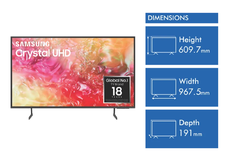 Samsung 43" DU7700 4K Crystal UHD Smart TV 24