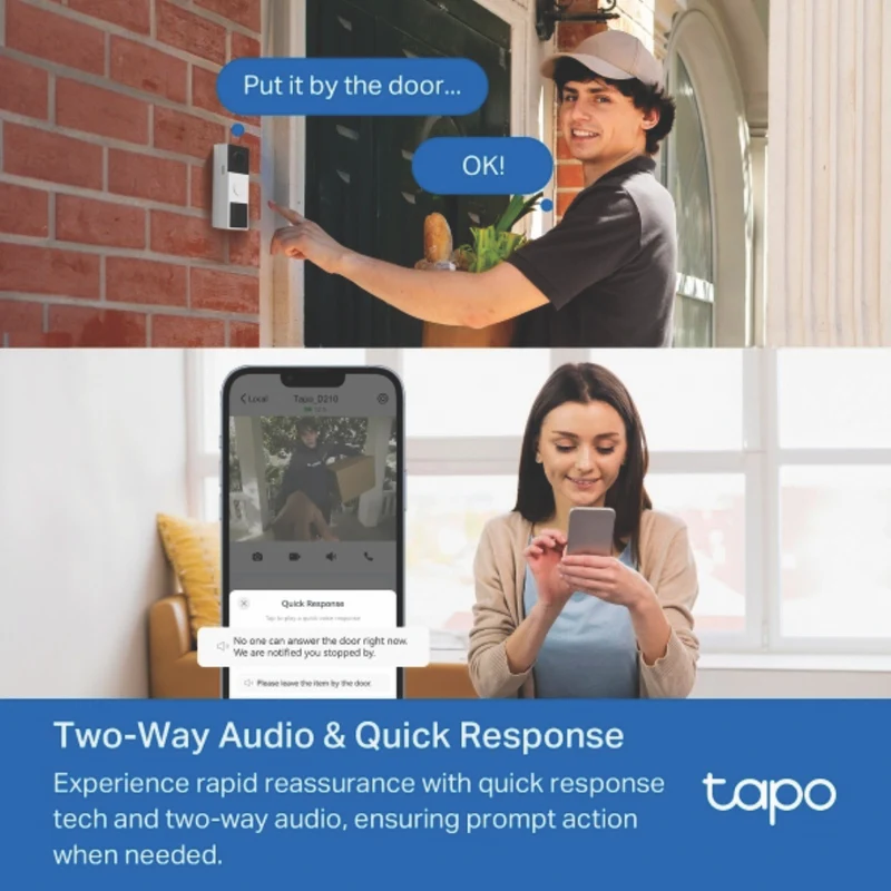 TP-LINK 2K 3MP Wireless Video Doorbell w/Chime