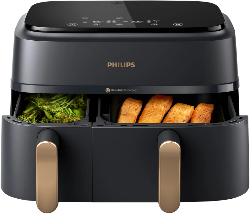 Philips Series 3000 Dual Basket Airfryer XXL Black/Copper