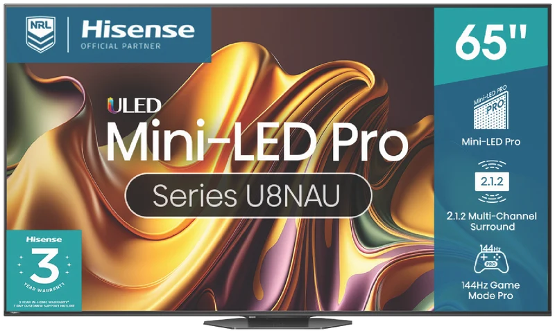 Hisense 65" U8NAU 4K Mini-LED QLED Smart TV 24