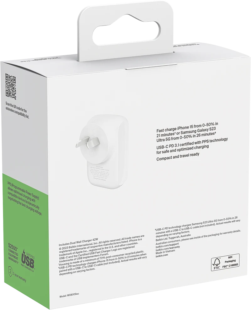Belkin BoostCharge Dual Wall Charger 42W White