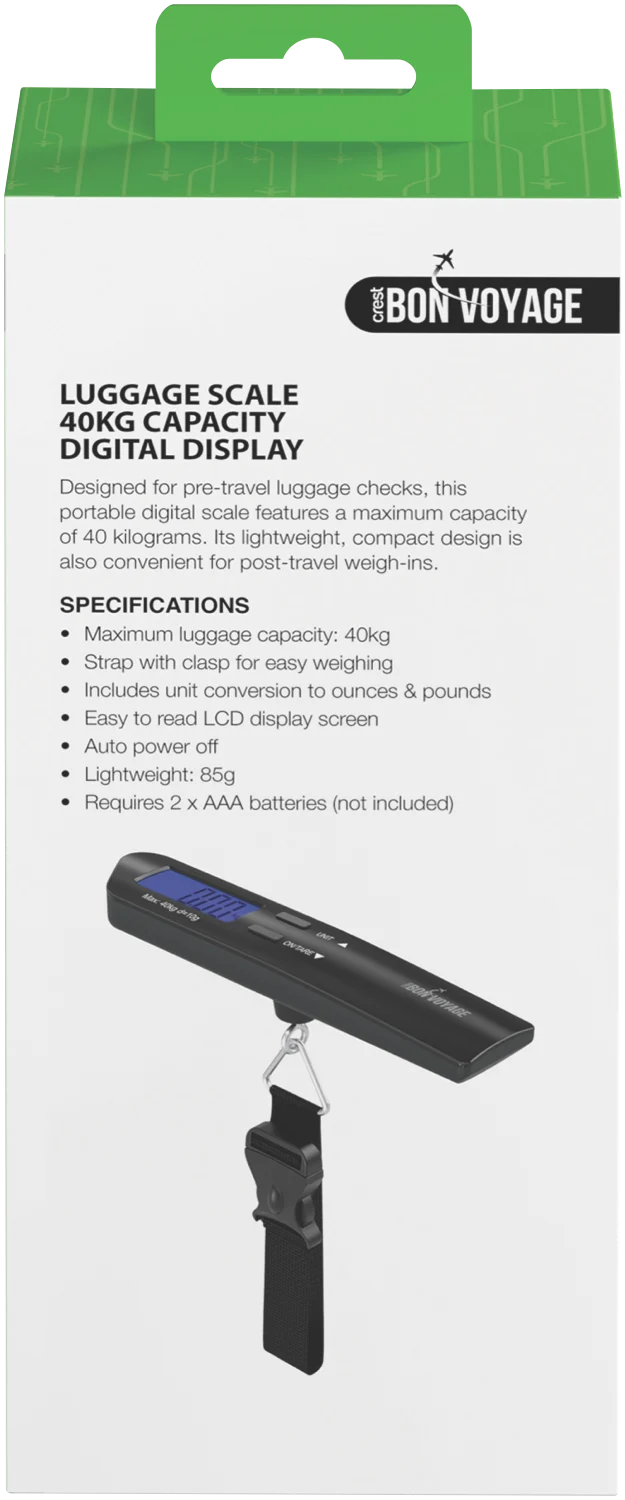 Bon Voyage Portable Digital Luggage Scale (40kg)