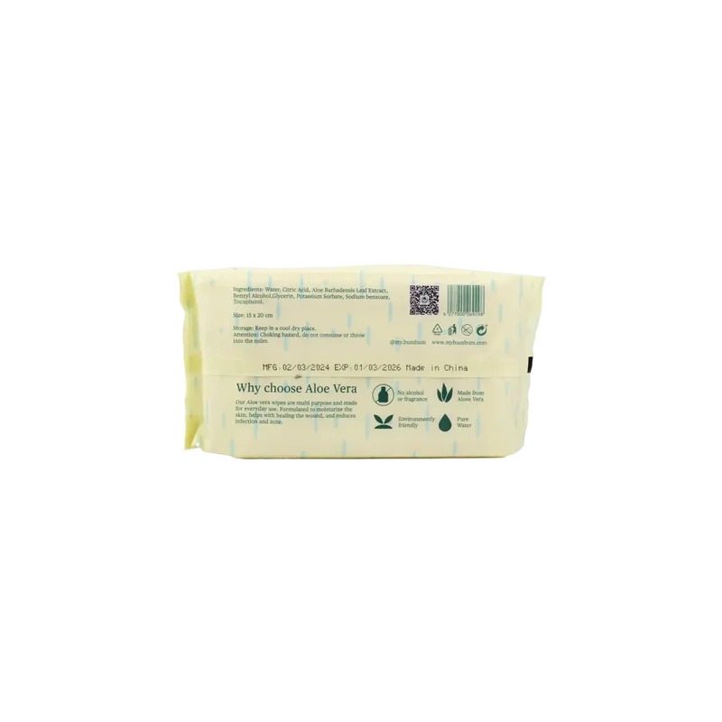 Bumbum Aloe Wipes 60 Wipes