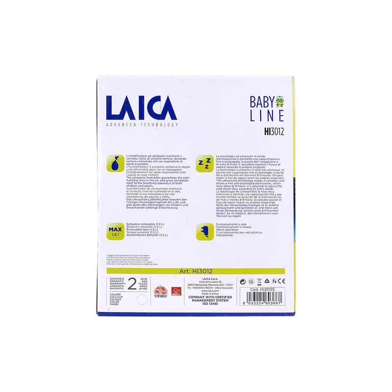 Laica Baby Ultrasonic Humidifier 1.3L-HI3012