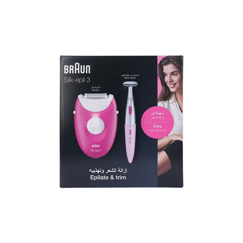 Braun Silk-Epil 3420 Epilator+Bikini Trimmer Raspberry Pink