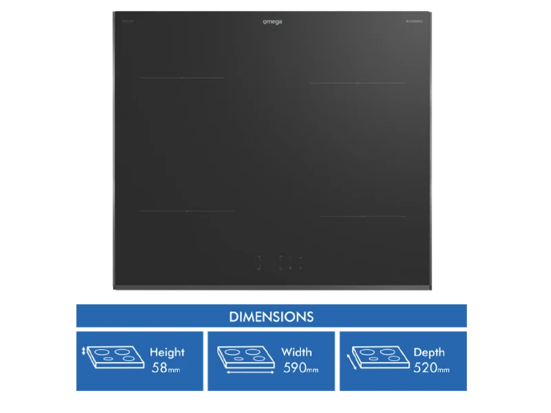 Omega 60cm Induction Cooktop, Touch Controls