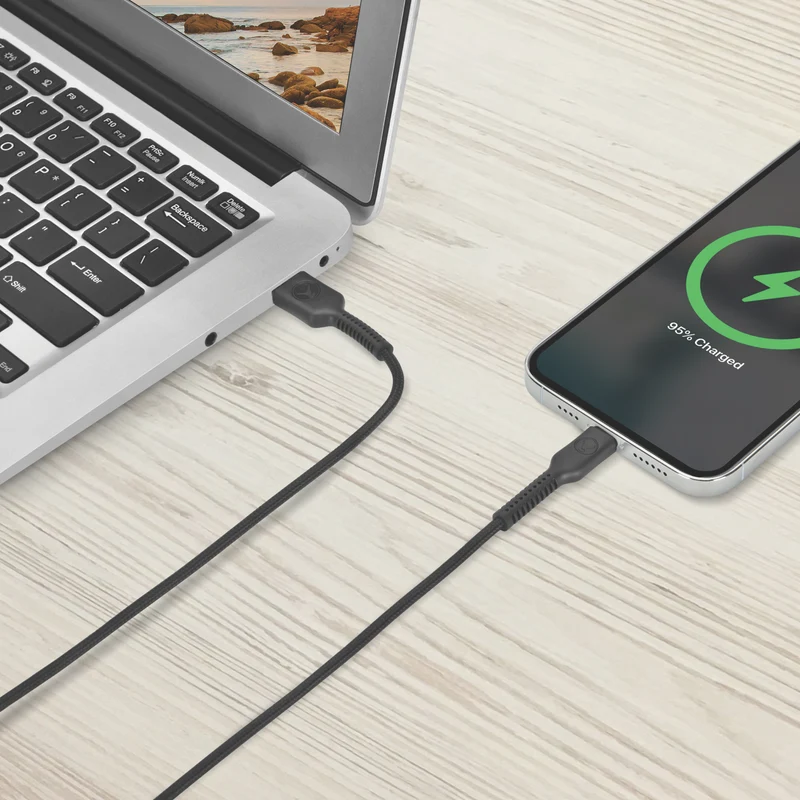 Bonelk Long-Life USB-A to Lightning Cable 1.2m Black