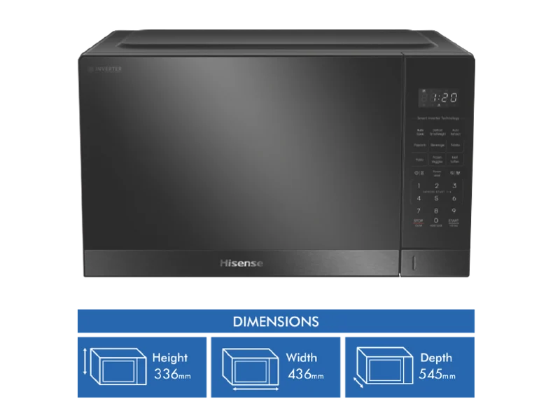 Hisense 42L 1100W Inverter Microwave Dark Stainless Steel