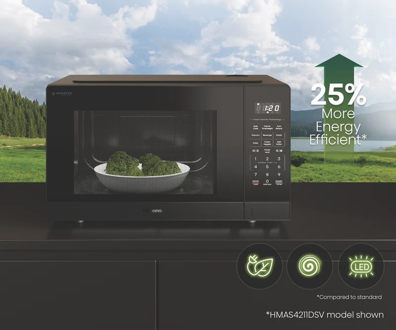 Hisense 42L 1100W Inverter Microwave Dark Stainless Steel