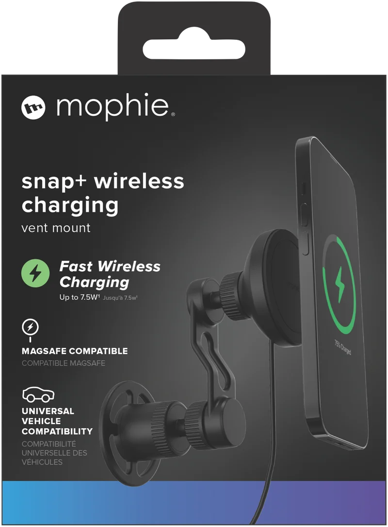 Mophie Snap+ wireless magnetic vent mount w/extention arm