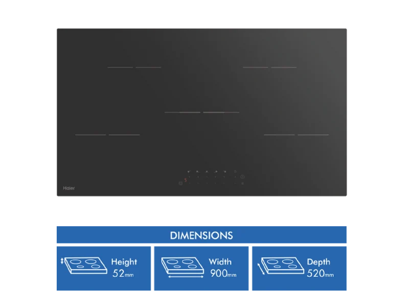 Haier 90cm Electric Cooktop Black