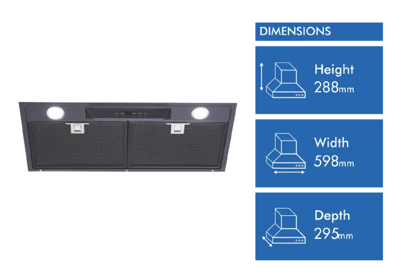 Schweigen 60cm Silent Undermount Rangehood, Black ** 2 BOXES **