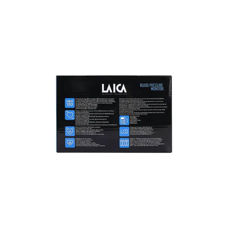 Laica Upper Arm BP Monitor Large Display Black-BM2604