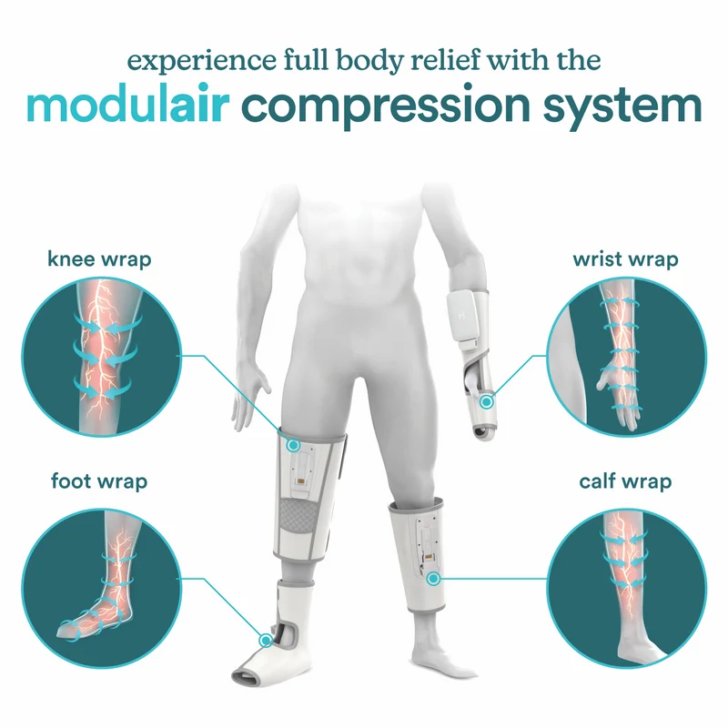 Homedics Modular Hand And Wrist Compression Wrap + Controller Light Grey