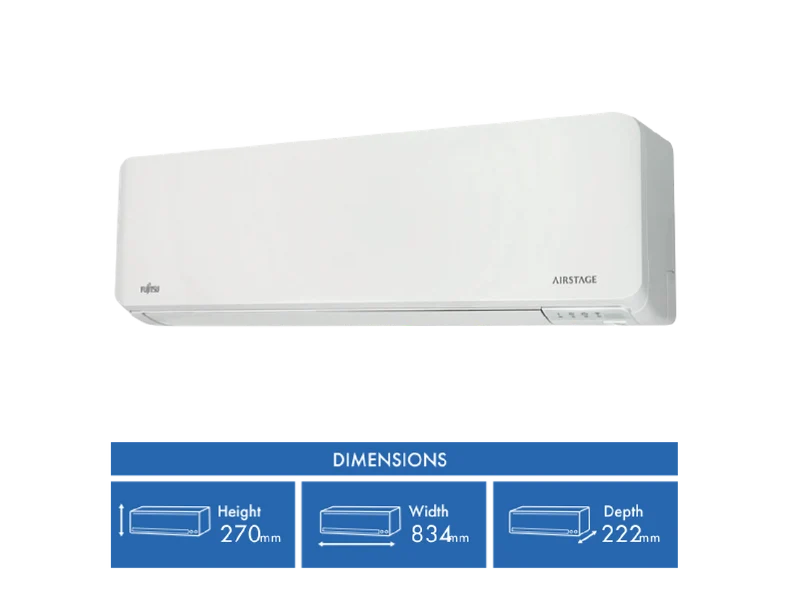 Fujitsu C2.5kW H3.2kW Reverse Cycle Split System