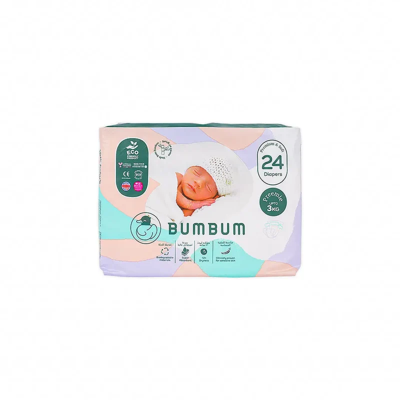 Bumbum Baby Diaper Preemie (0-3kg) 24PCS