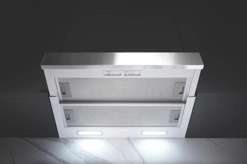 Omega 60cm Slideout Rangehood, Stainless Steel Fascia