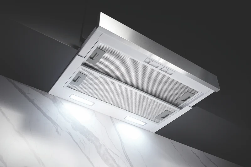 Omega 60cm Slideout Rangehood, Stainless Steel Fascia