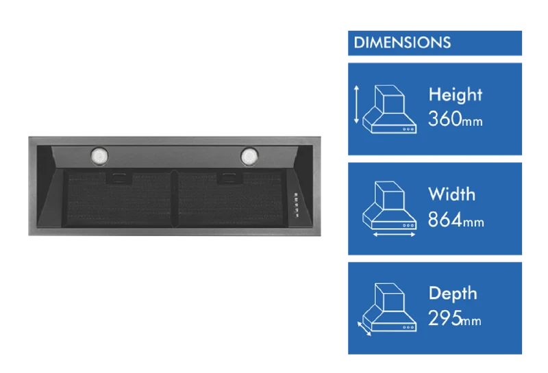 Schweigen 90cm Non-Silent Undermount Rangehood, Matte Black
