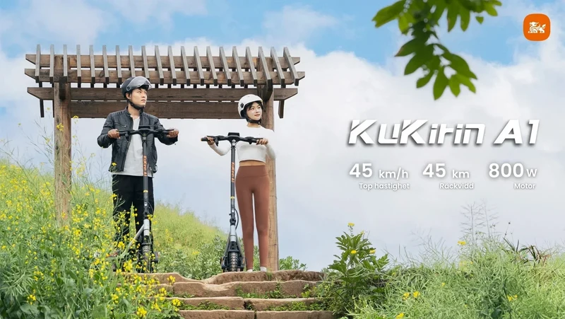 KuKirin A1 Elscooter - Top Hastighet 45 km/h - Räckvidd 45 km - El sparkcyckel
