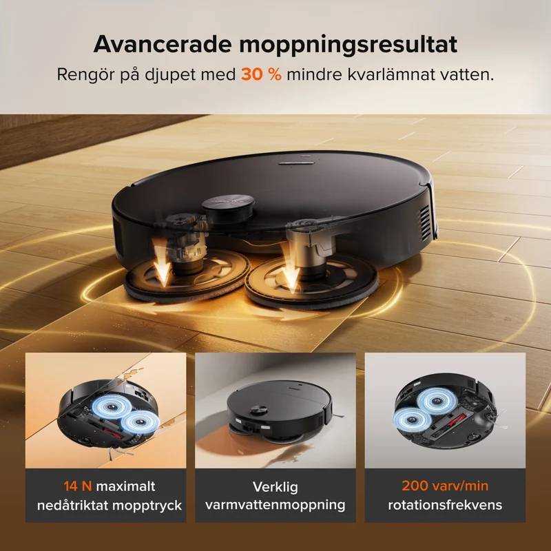 Roborock Saros 20 Neo är en robotdammsugare och mopp med hetvattenmoppning och en intelligent laddningsstation