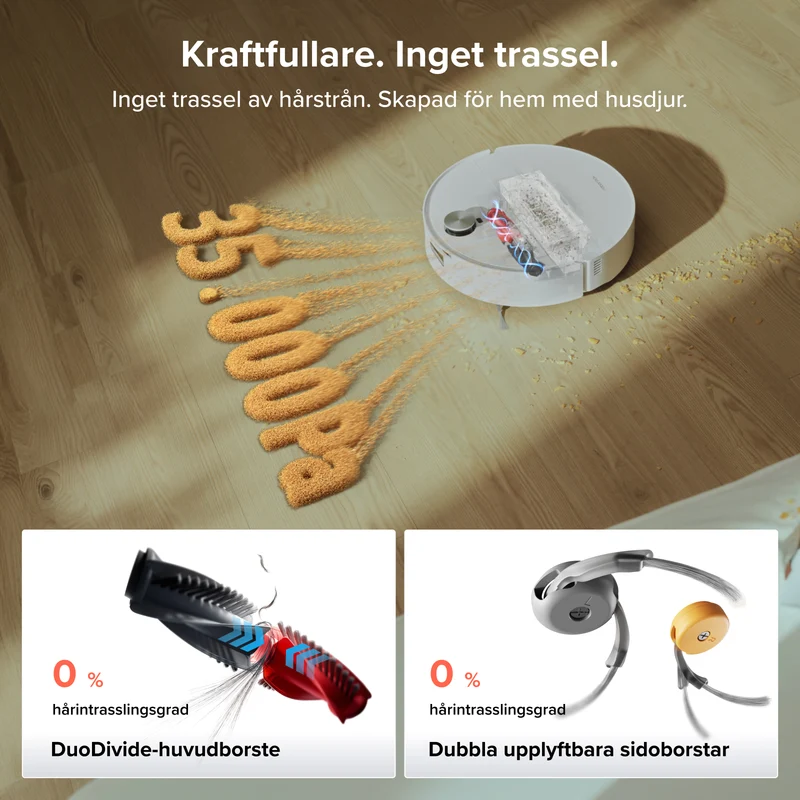 Roborock Qrevo Edge 2 Flow-robotdammsugare med rullmopp och SpiraFlow 2.0 trycksatt självrengörande system