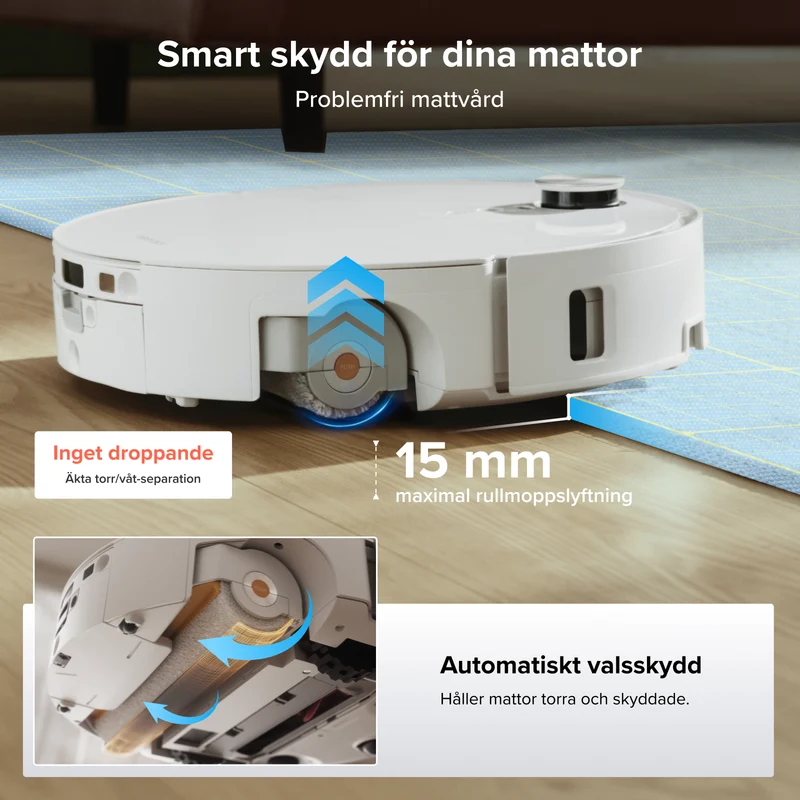 Roborock Qrevo Edge 2 Flow-robotdammsugare med rullmopp och SpiraFlow 2.0 trycksatt självrengörande system
