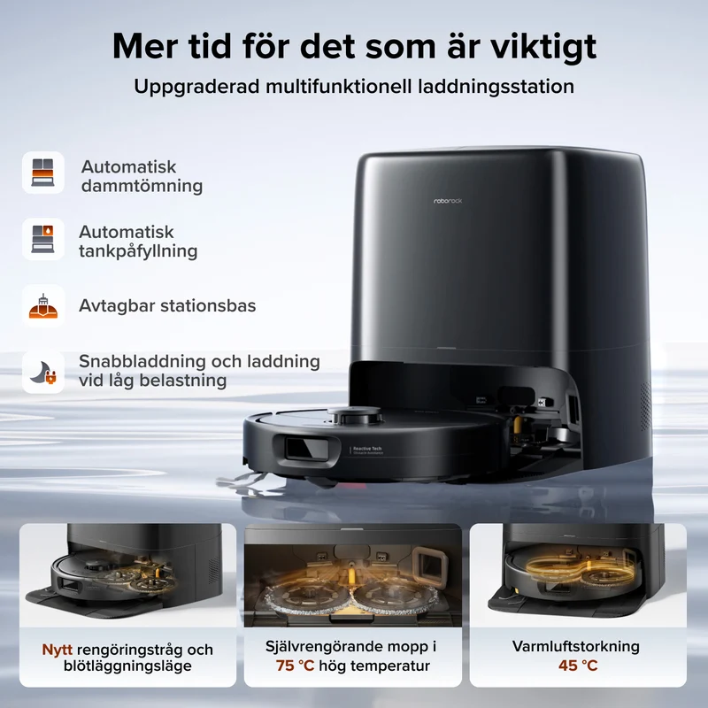 Roborock Qrevo 2 Pro robotdammsugare med automatisk moppborttagning