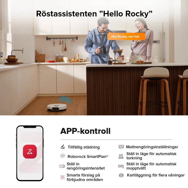 "Refurbished – 90% som ny" Roborock Qrevo Edge robotdammsugare och laddningsstation med flera funktioner 3.0 – Uppgraderad version av Qrevo Master