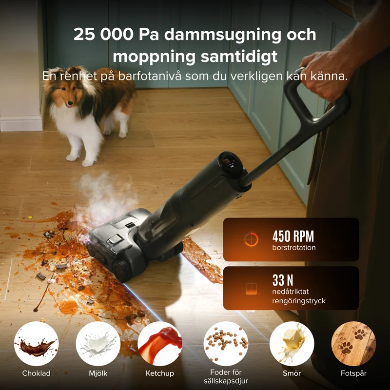 Roborock F25 Steam våt- och torrdammsugare med ånga samt högtempererad självrengöring