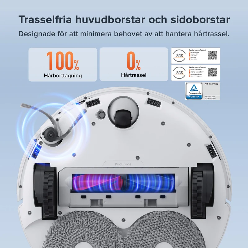 "Refurbished – 90% som ny" Roborock Qrevo Curv S5X robotdammsugare med DuoDivide® huvudborste och multifunktionell dockningsstation 3.0